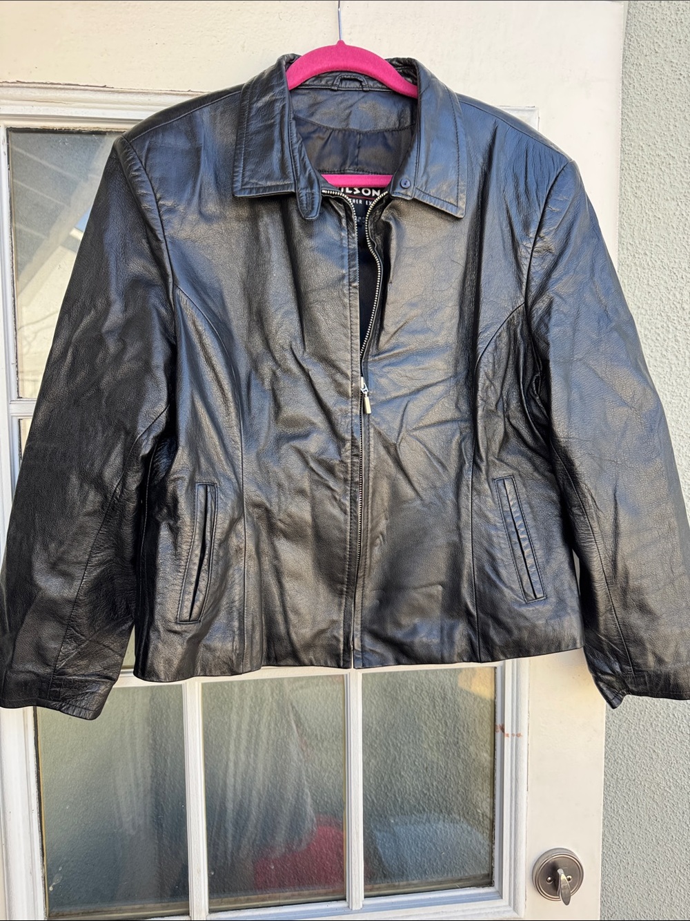 Wilson Women's Black Leather Zip Jacket